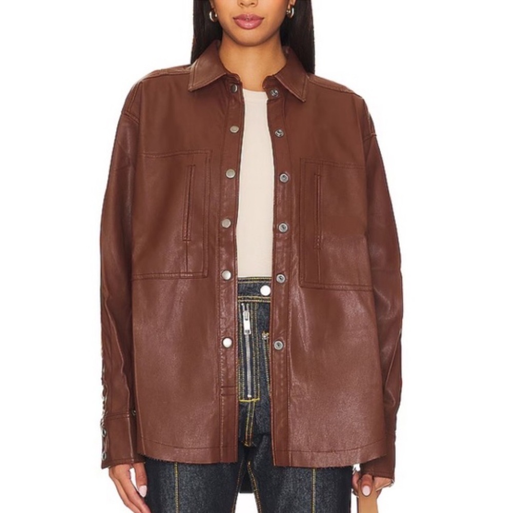 We the Free x Free People Easy Rider Faux Leather Jacket NWT - Picture 2 of 5